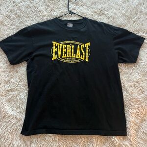 Everlast Short Sleeve Black Tee with Yellow Print